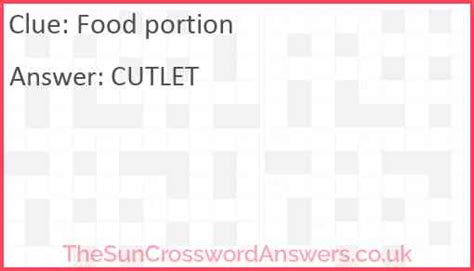 F­o­o­d­ ­p­o­r­t­i­o­n­ ­C­r­o­s­s­w­o­r­d­ ­C­l­u­e­